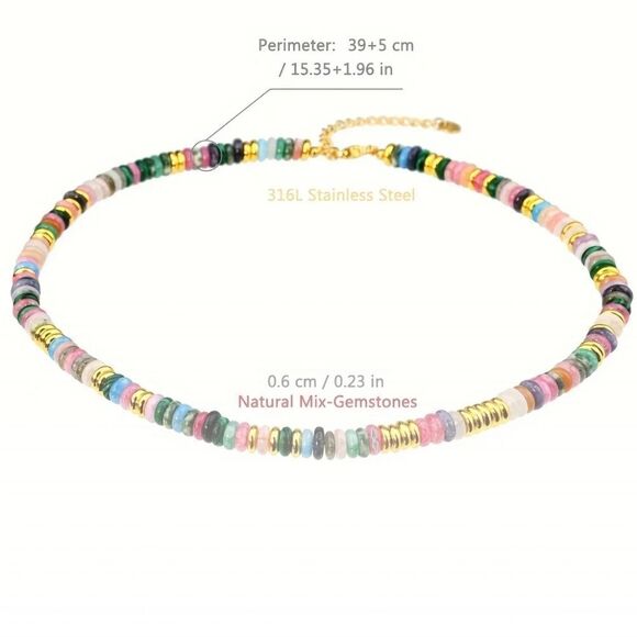 New! Handmade Boho Natural Gemstone Necklaces - Picture 3 of 13